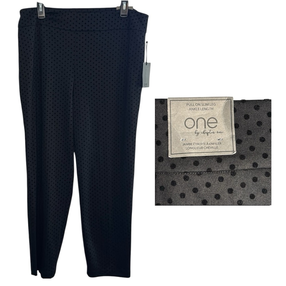 One Pants, Black Polka Dot Pull On in Size 1X NWT - Picture 2 of 12